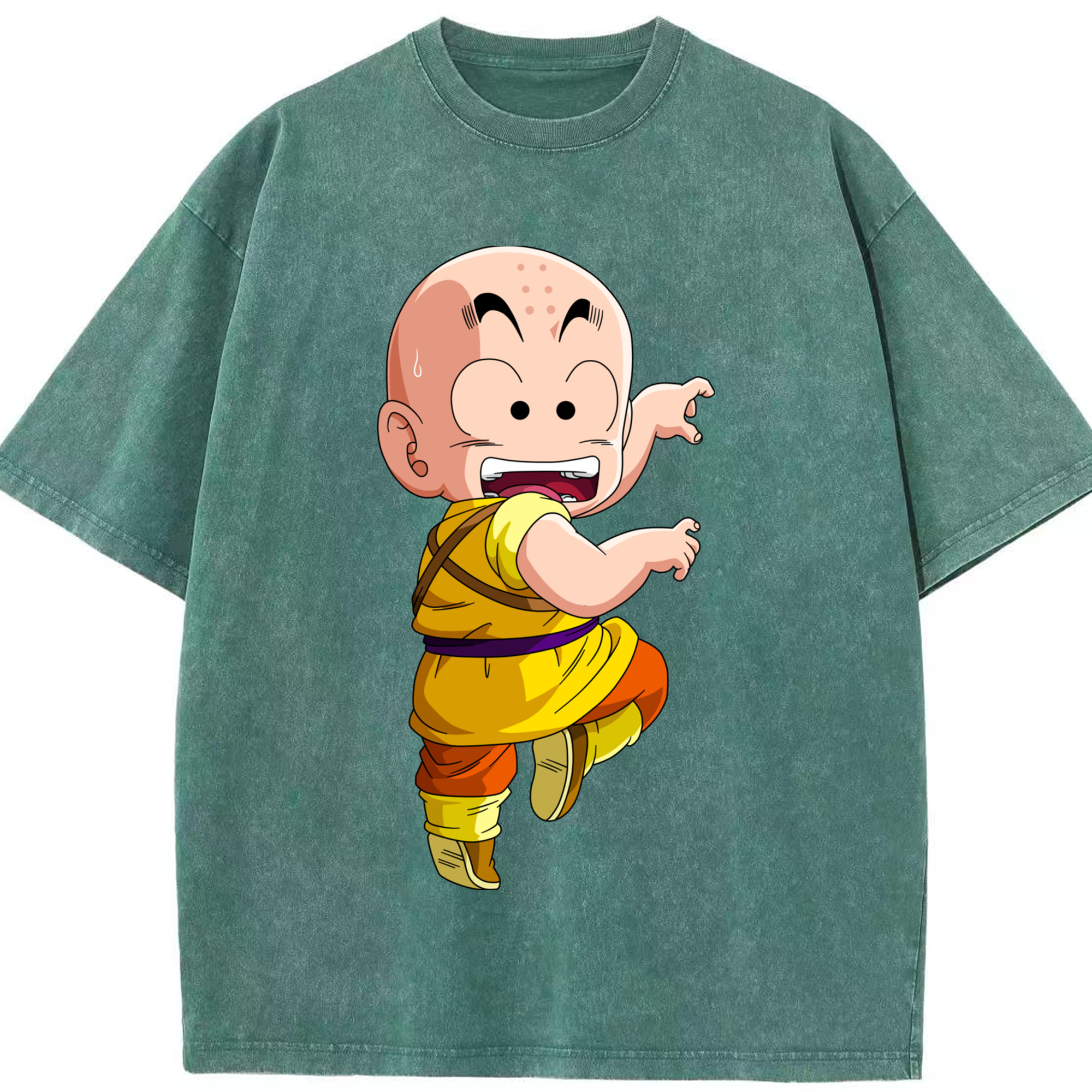 （画像用） ドラゴンボール クリリン DRAGON BALL krillin 綿100% ヴィンテージ風 半袖Tシャツ（フロントプリント）